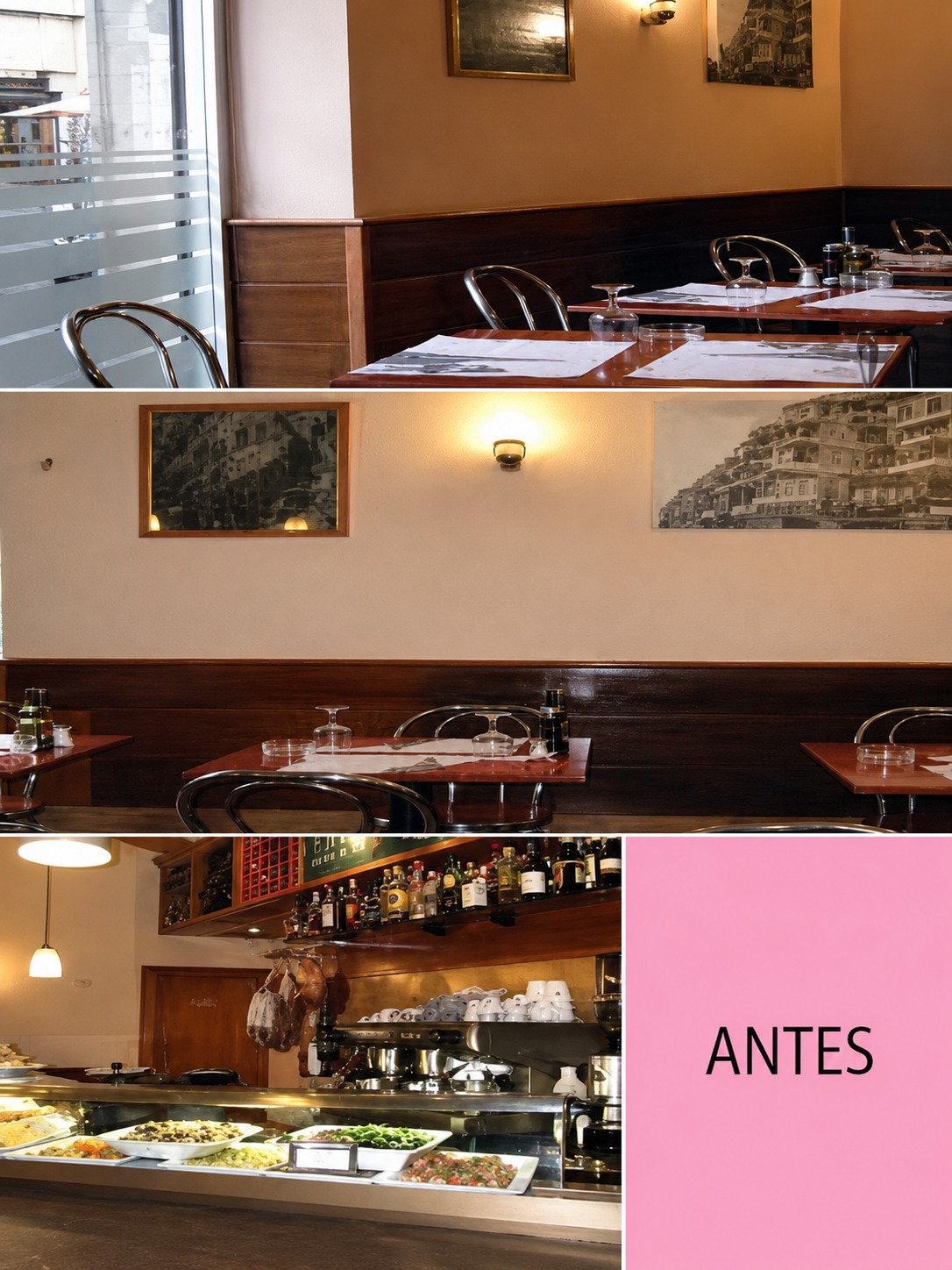 Restaurante Palermo — detalle de barra y zona técnica reformada